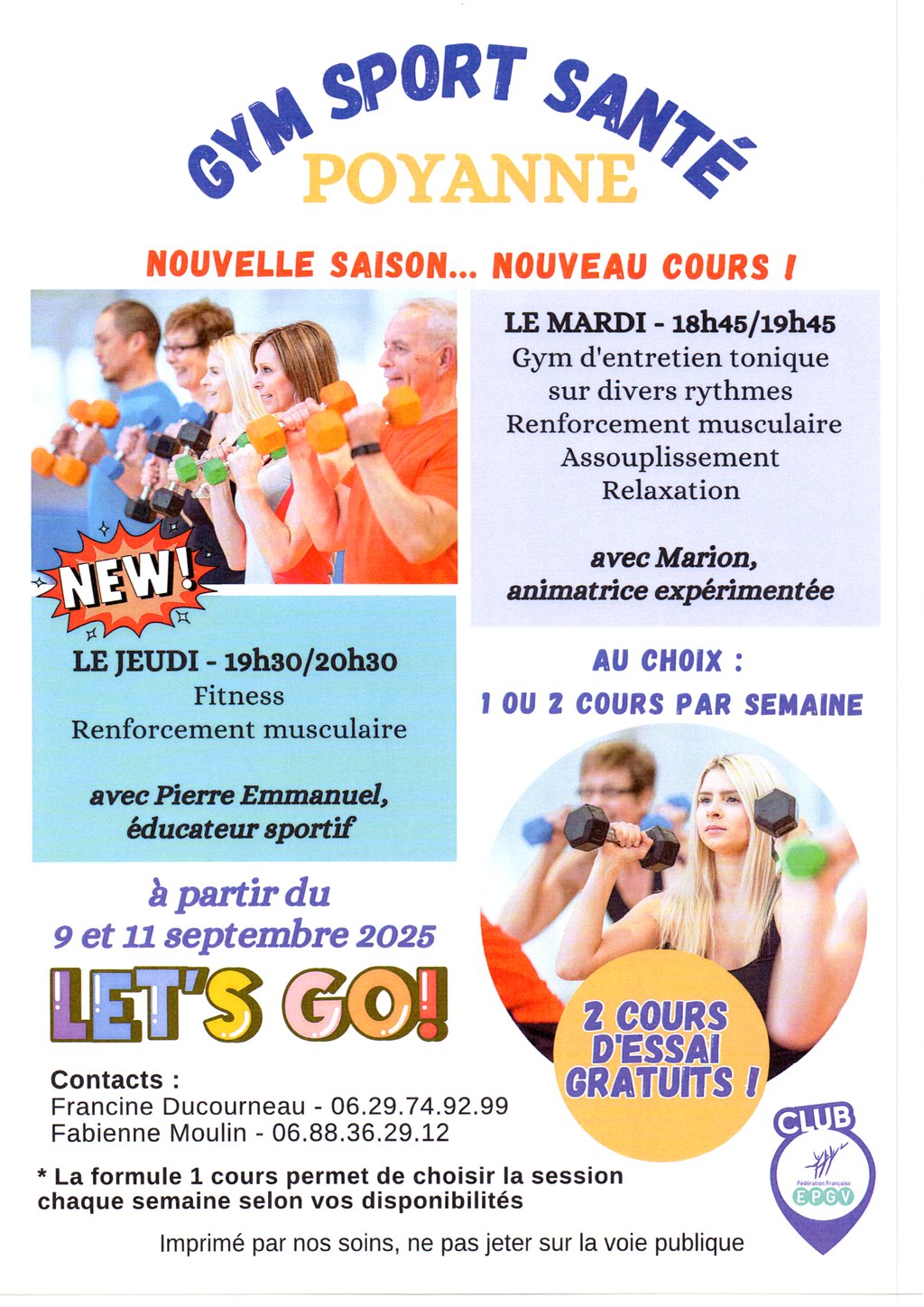 Cours de gym bien-être et santé pour adultes